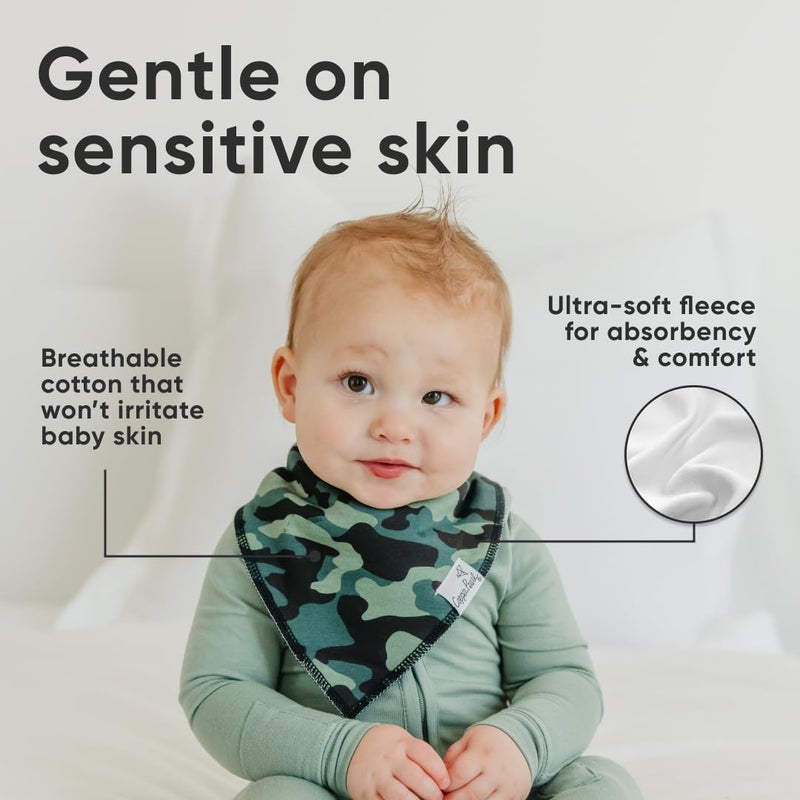 Copper Pearl 4 Pack Soft Cotton Baby Bibs for Drooling and Teething, Absorbent Drool Bibs for Baby Girl and Boy, Adjustable to Fit Newborns to Toddlers, Tons of Styles (Diesel) - Image 5